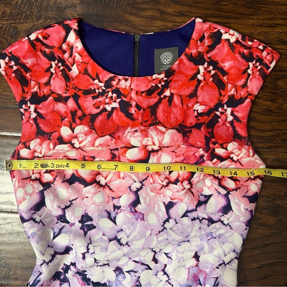 Vince Camuto Stunning Silhouette Vibrant Watercolor Bouquet Cap Sleeve Size 0 - Picture 10 of 13